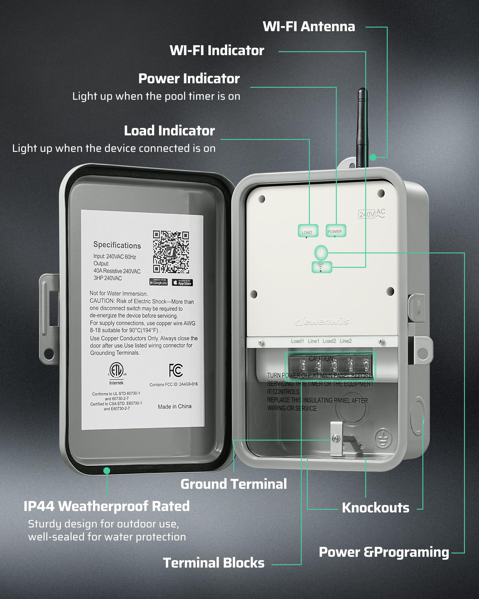 DEWENWILS certification logos affirm safety and reliability