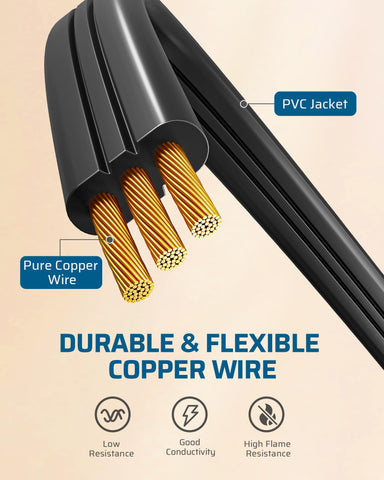 DEWENWILS compact 3ft black cable simplifies wiring in compact spaces.