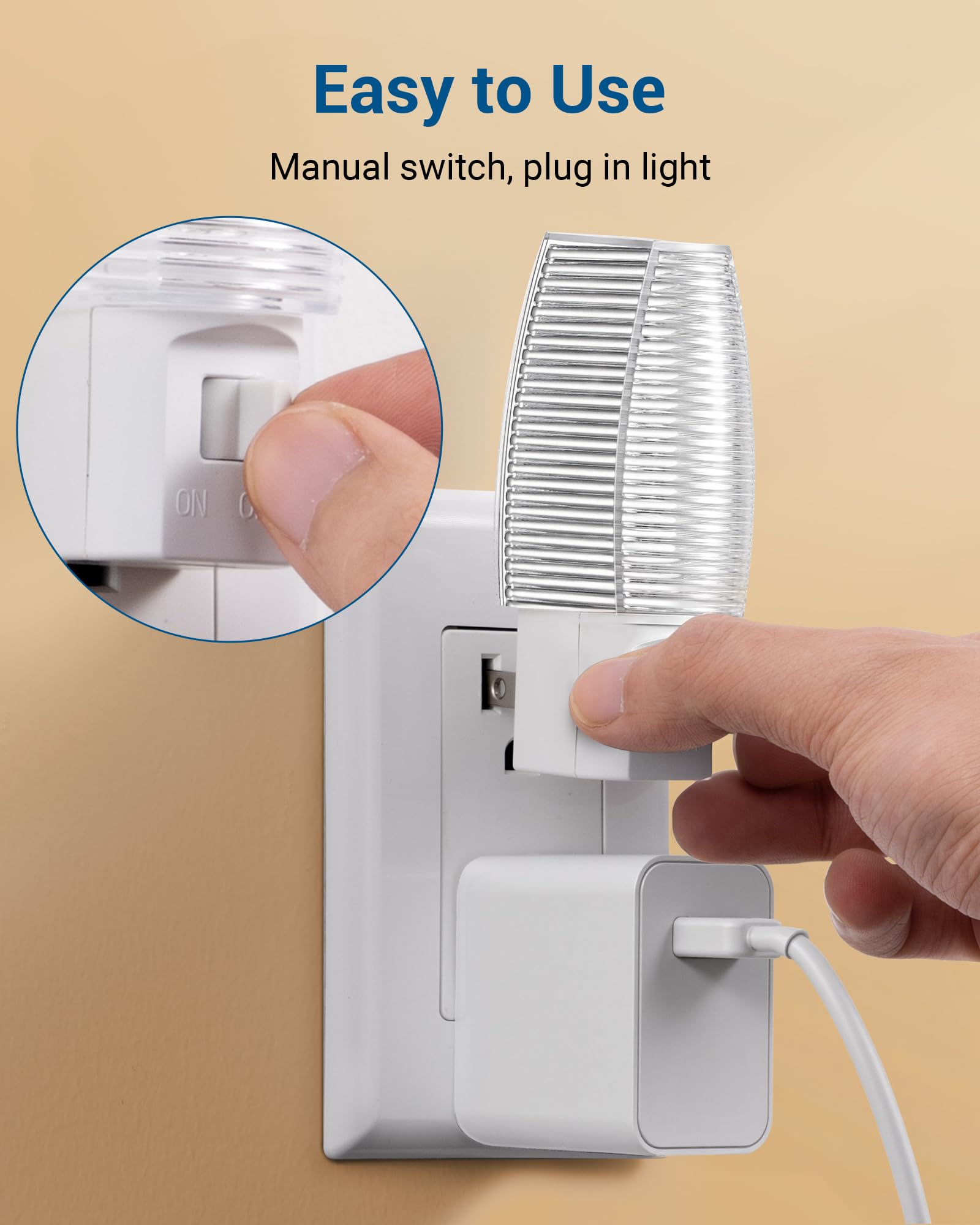 DEWENWILS compact night light fits bathrooms and hallways