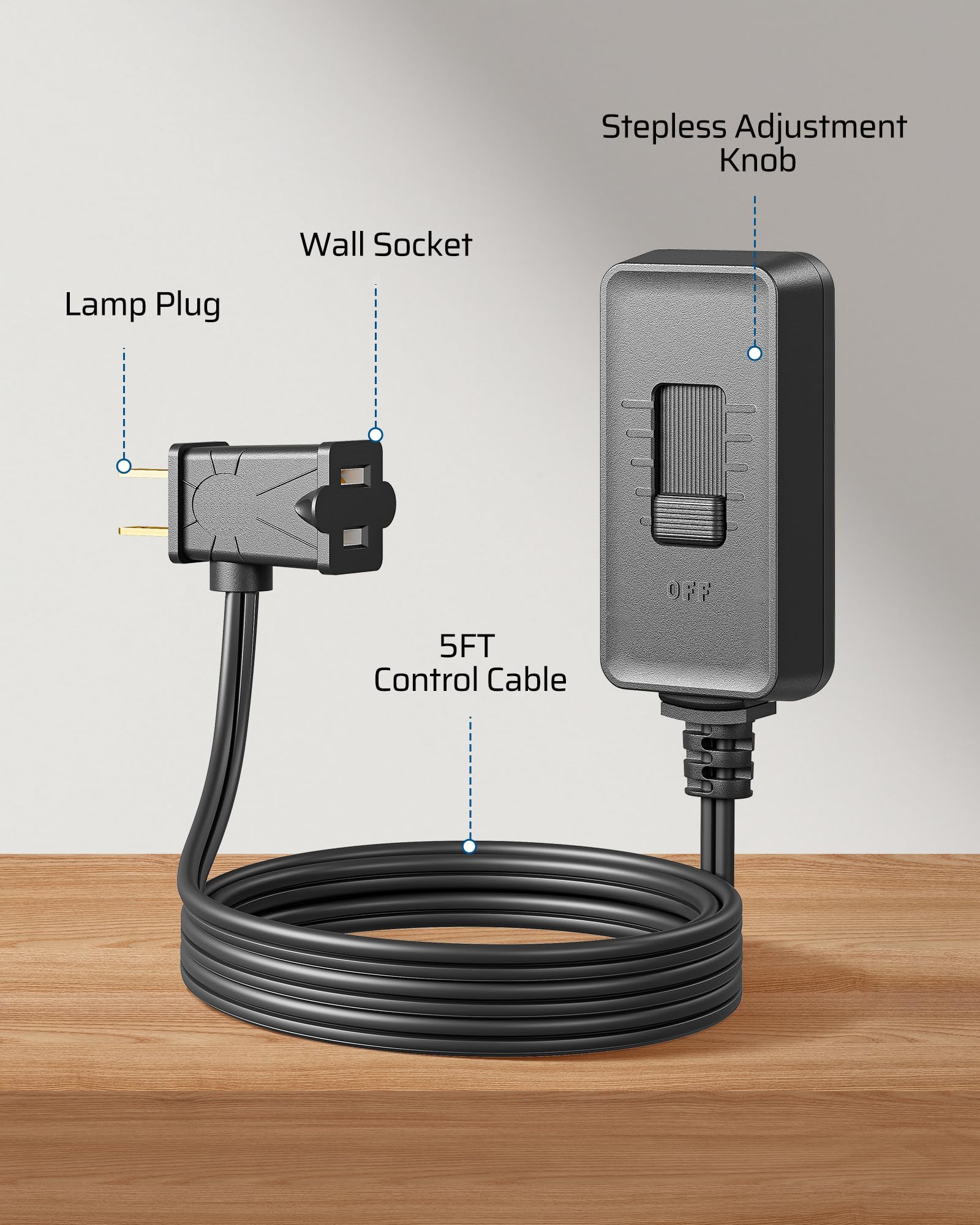 DEWENWILS dimmer compatible with LED, CFL, and incandescent bulbs