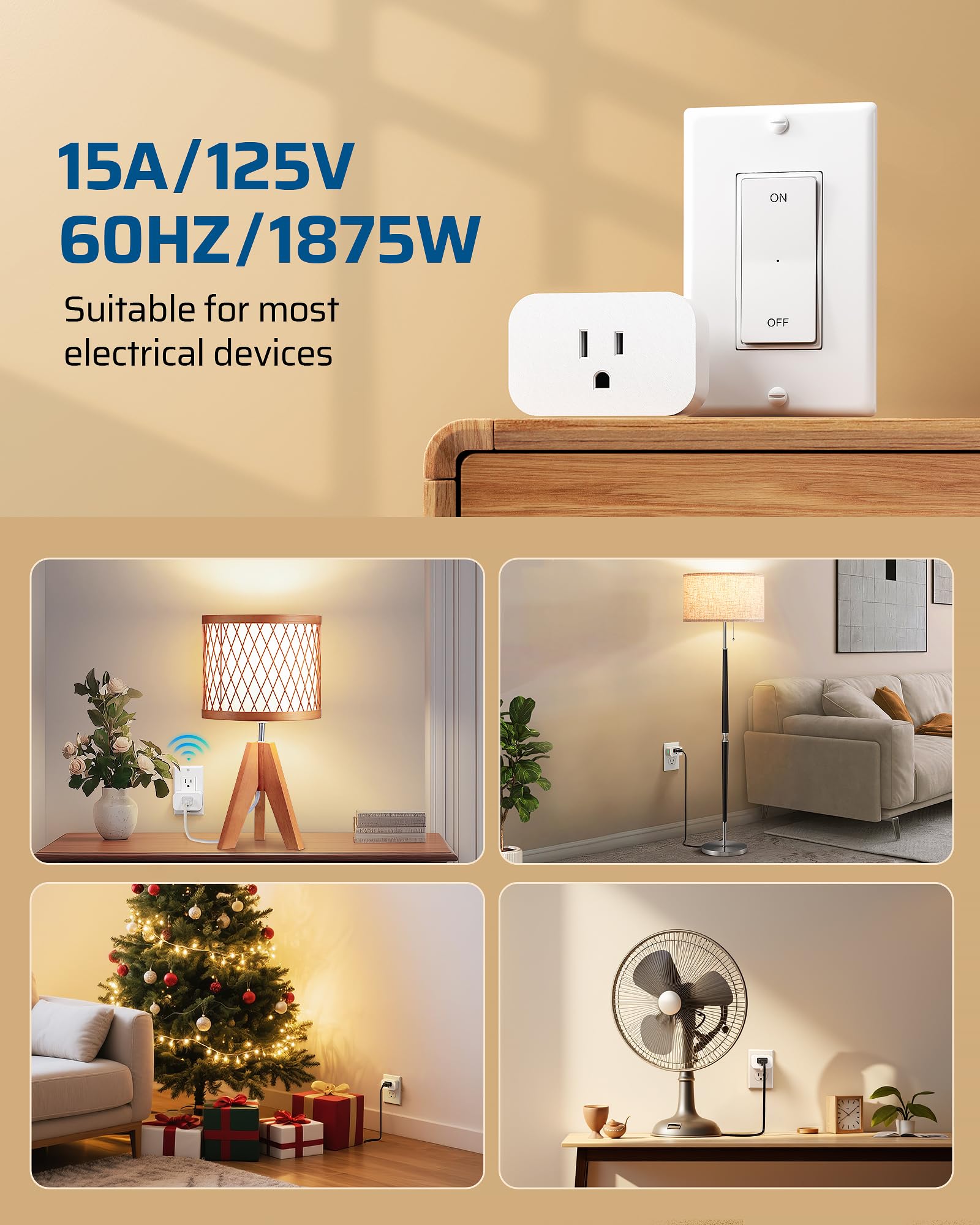 DEWENWILS compatibility with lamps and lights offers flexible room setup.