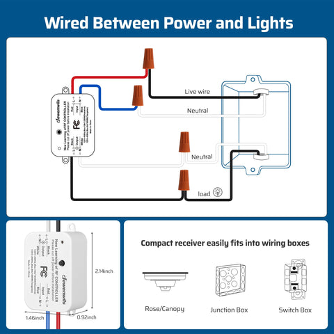 DEWENWILS controls multiple fixtures like lamps, ceiling lights, and fans.