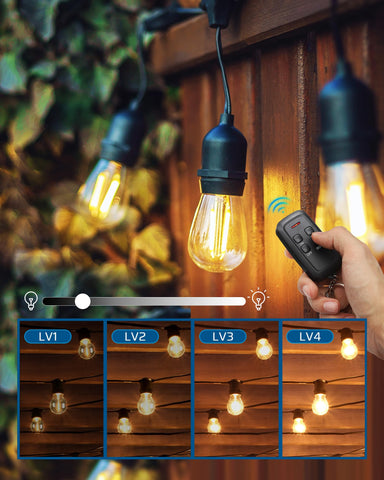 DEWENWILS dimmable LED bulbs up to 150W compatibility for versatile outdoor setups.