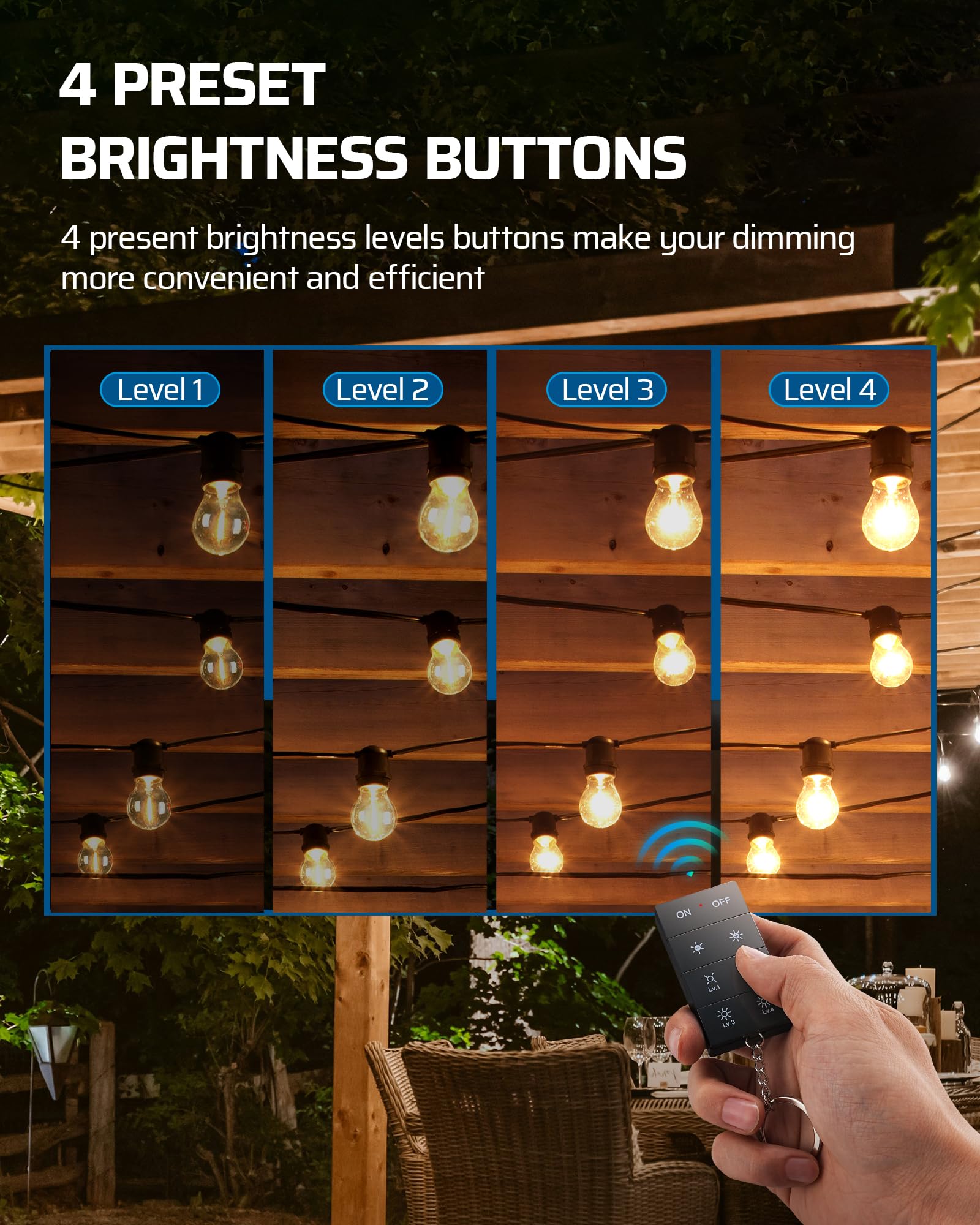 DEWENWILS dimmer brightness levels enable precise mood lighting.