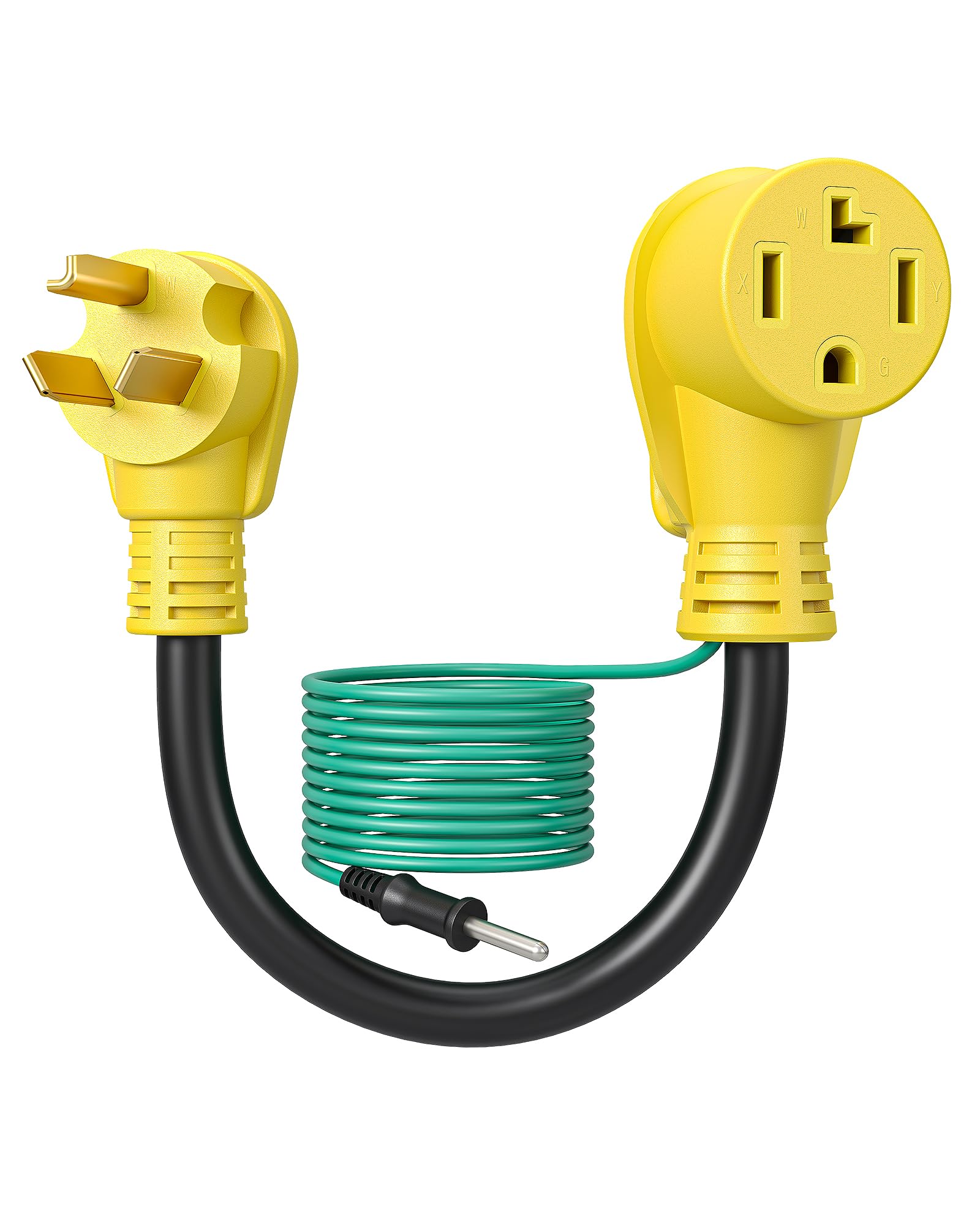DEWENWILS dryer adapter with right-angle plug for tight laundry spaces.