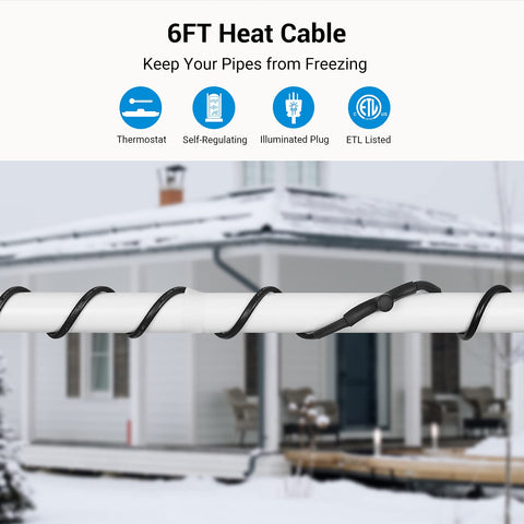 DEWENWILS energy-efficient heat cable adapts to temperatures to protect pipes.