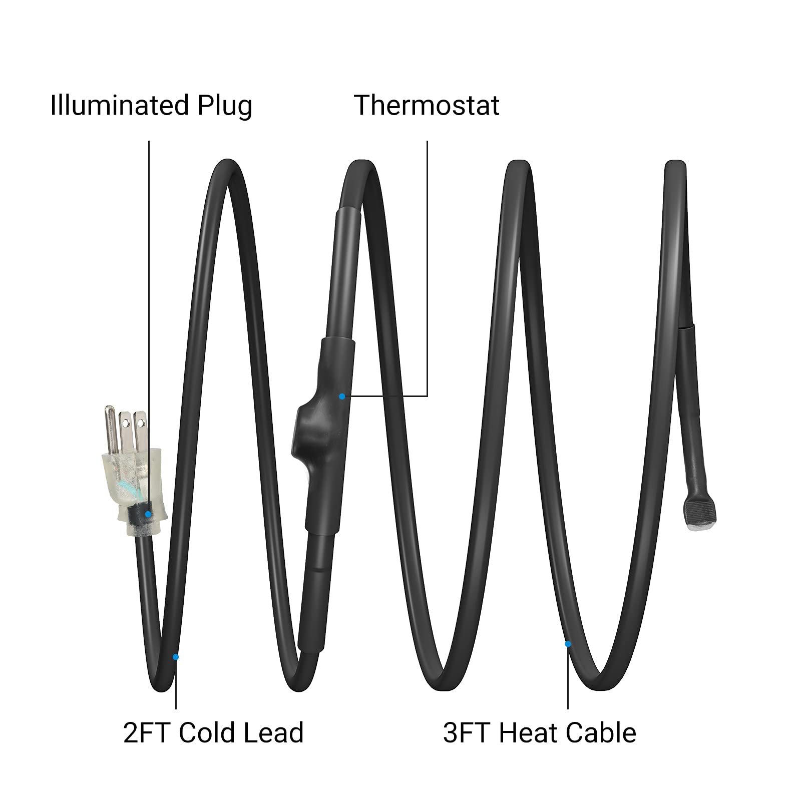 DEWENWILS ETL/CSA listed heat tape ensures safe pipe heating.