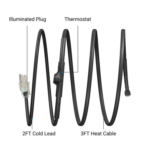 DEWENWILS ETL/CSA listed heat tape ensures safe pipe heating.
