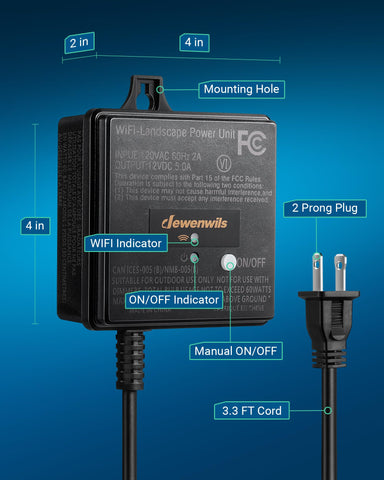 DEWENWILS ETL-listed safety transformer with protective features.