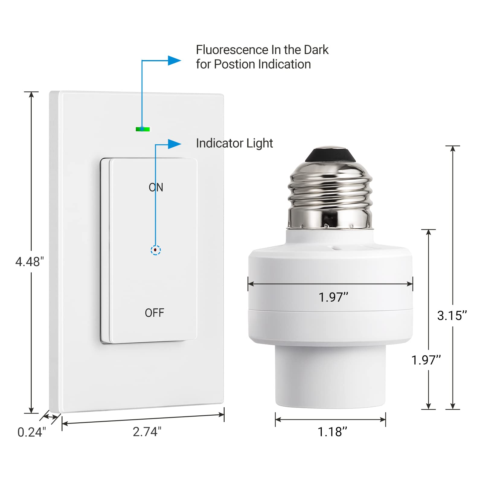 DEWENWILS compact design preserves lamp aesthetics while adding remote control convenience