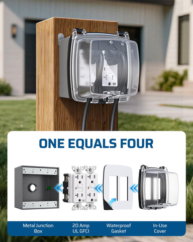 DEWENWILS five half-inch knockouts illustrating flexible wiring options