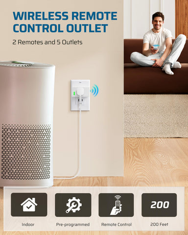 DEWENWILS five outlets provide independent control for lamps and fans