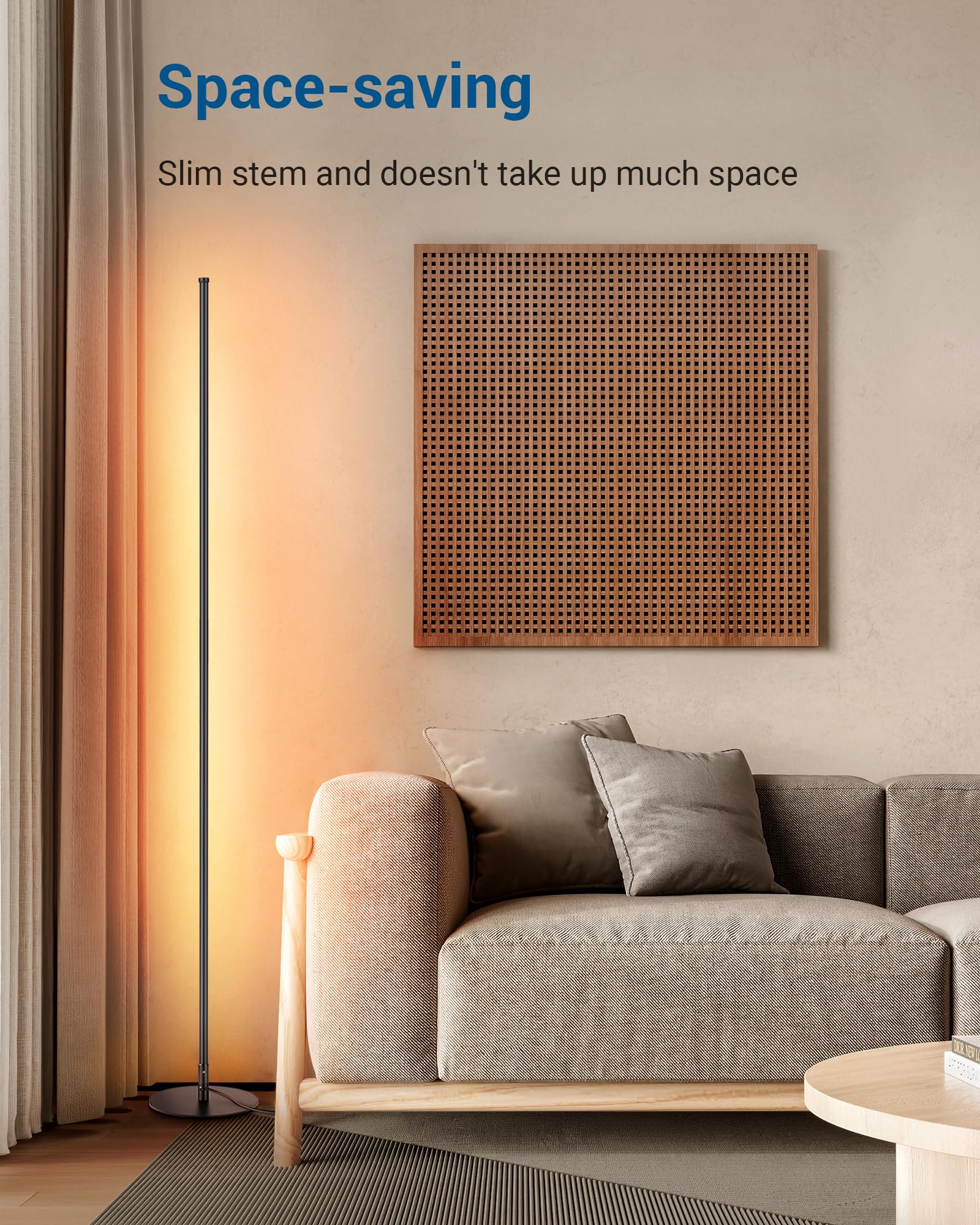 DEWENWILS floor lamp sturdy base minimizes wobble during movement