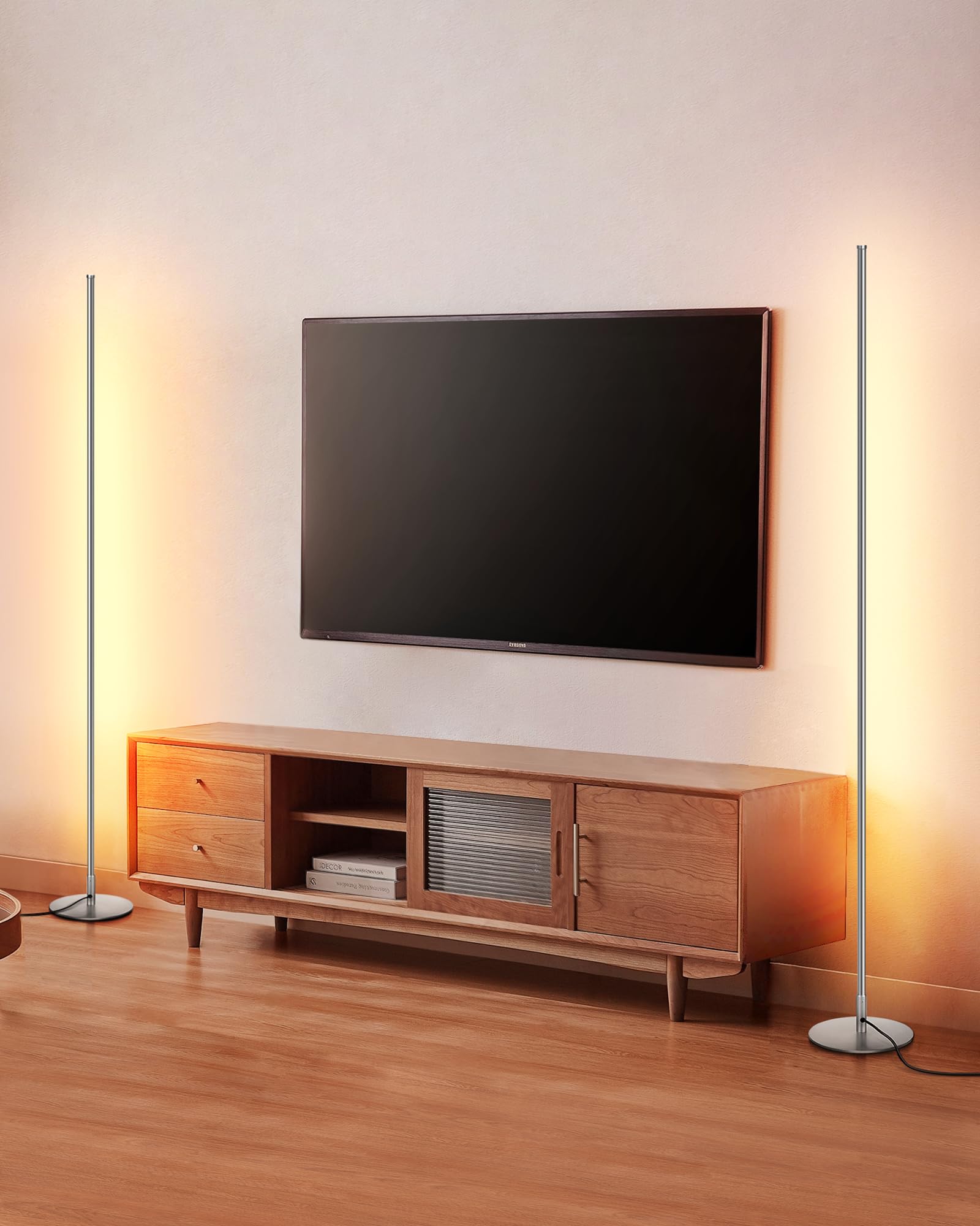 DEWENWILS floor lamp dimmable brightness for customizable living room lighting.