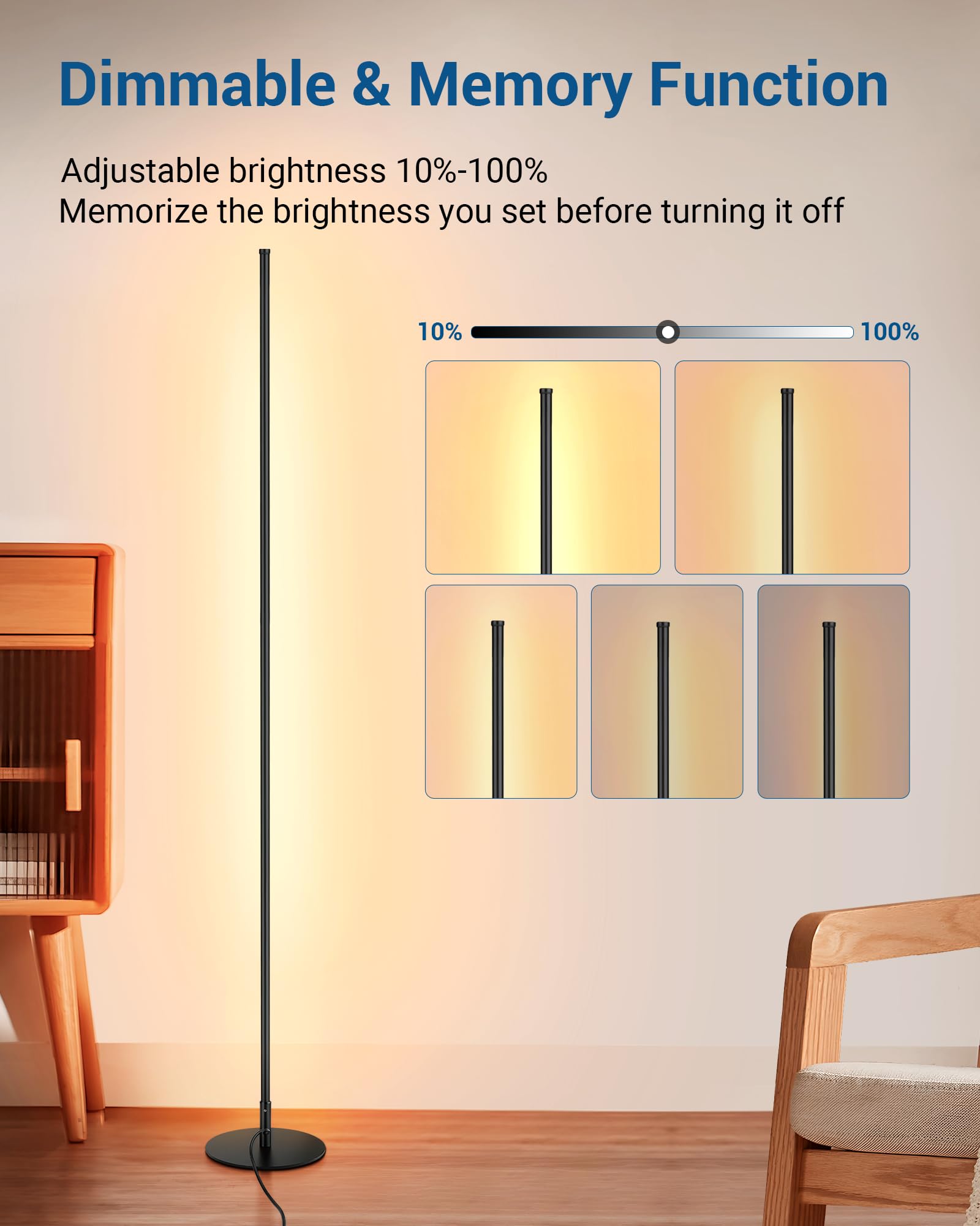 DEWENWILS floor lamp with foot switch enables quick on/off control