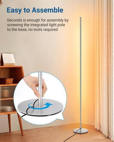 DEWENWILS floor lamp enhances living room ambience and versatility.