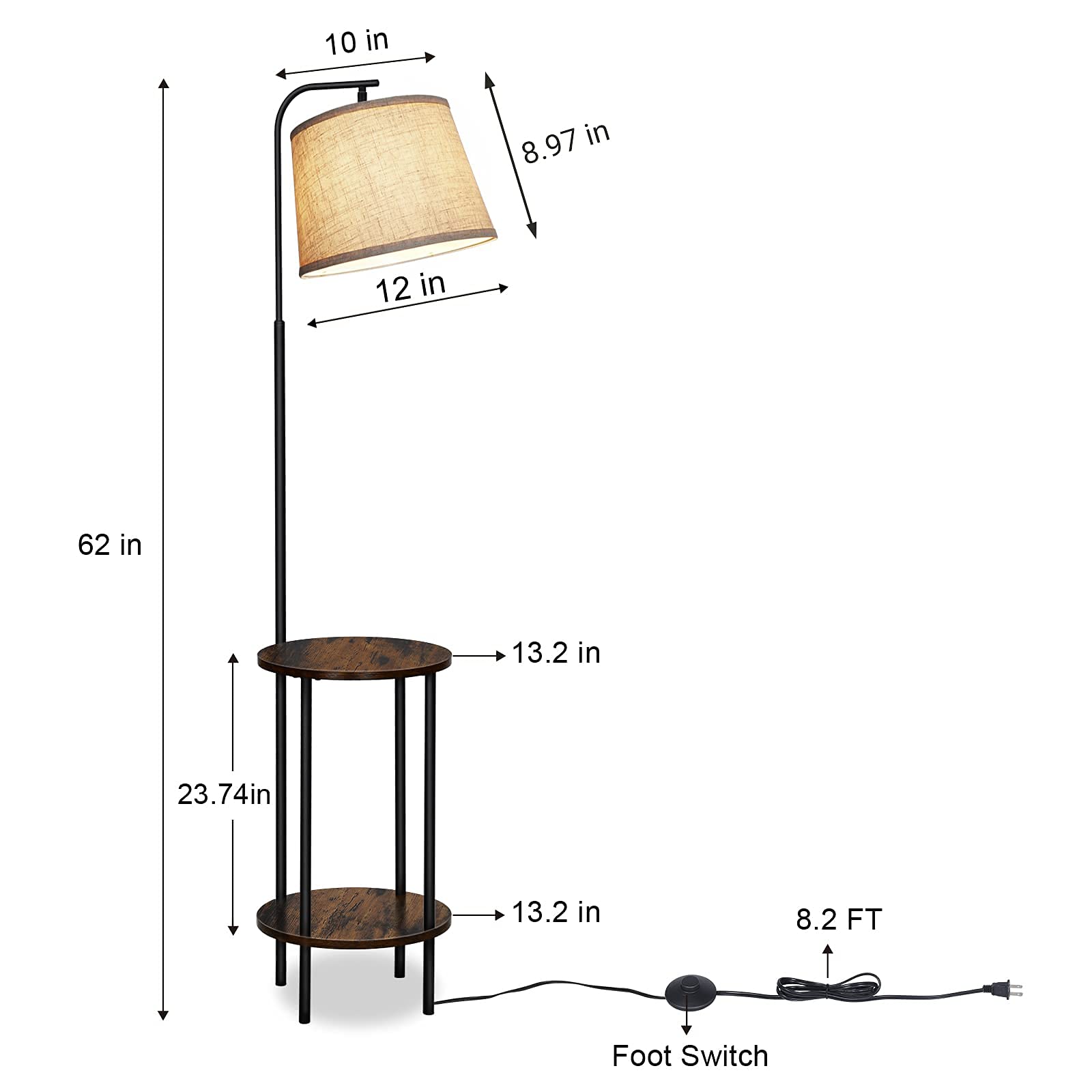 DEWENWILS sturdy metal frame keeps lamp stable during use