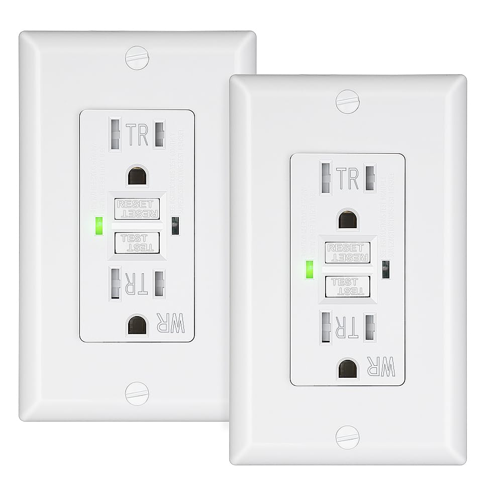 DEWENWILS GFCI 2-pack front view shows safety and reliability