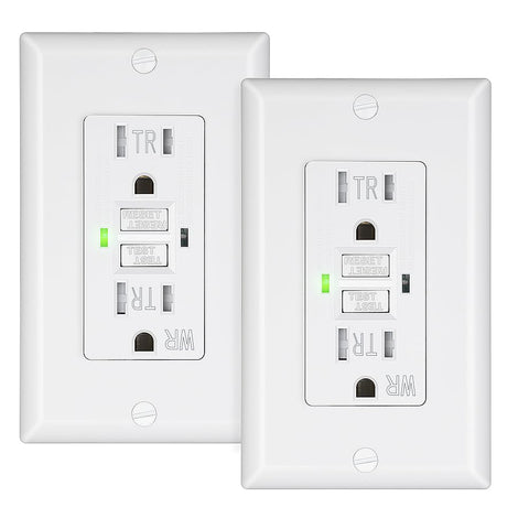 DEWENWILS GFCI 2-pack front view shows safety and reliability