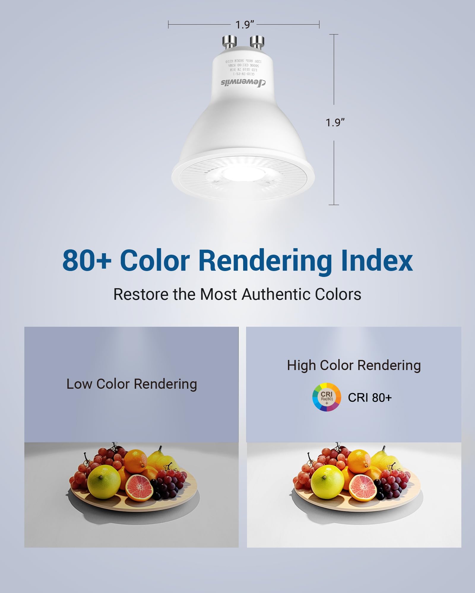 DEWENWILS GU10 dimmable bulbs in laundry room task lighting.