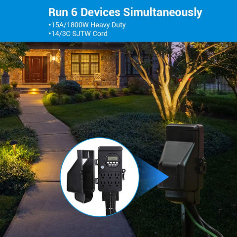 DEWENWILS timer automates Halloween decorations and seasonal displays safely.