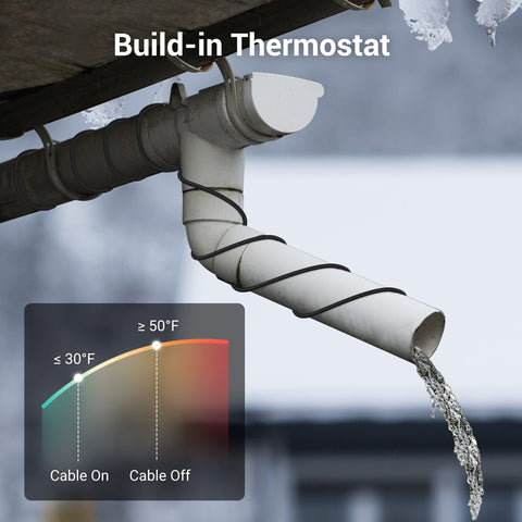 DEWENWILS 21W heat cable with PVC jacket heats copper or PVC pipes.