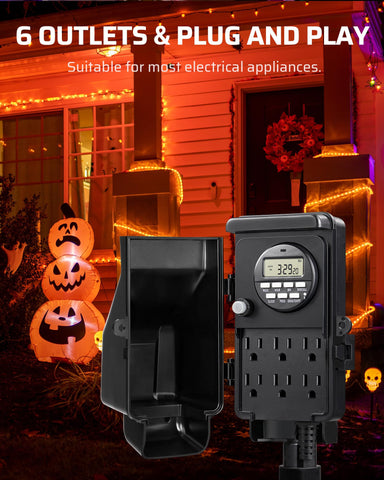 Heavy-duty 15A 1800W cord supports reliable outdoor power connections.
