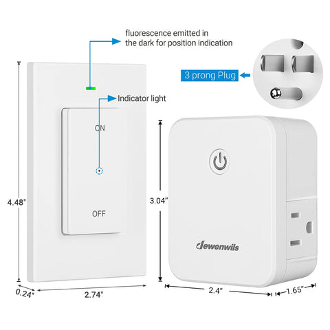 DEWENWILS heavy-duty outlet handles 15A/1875W for reliable household power