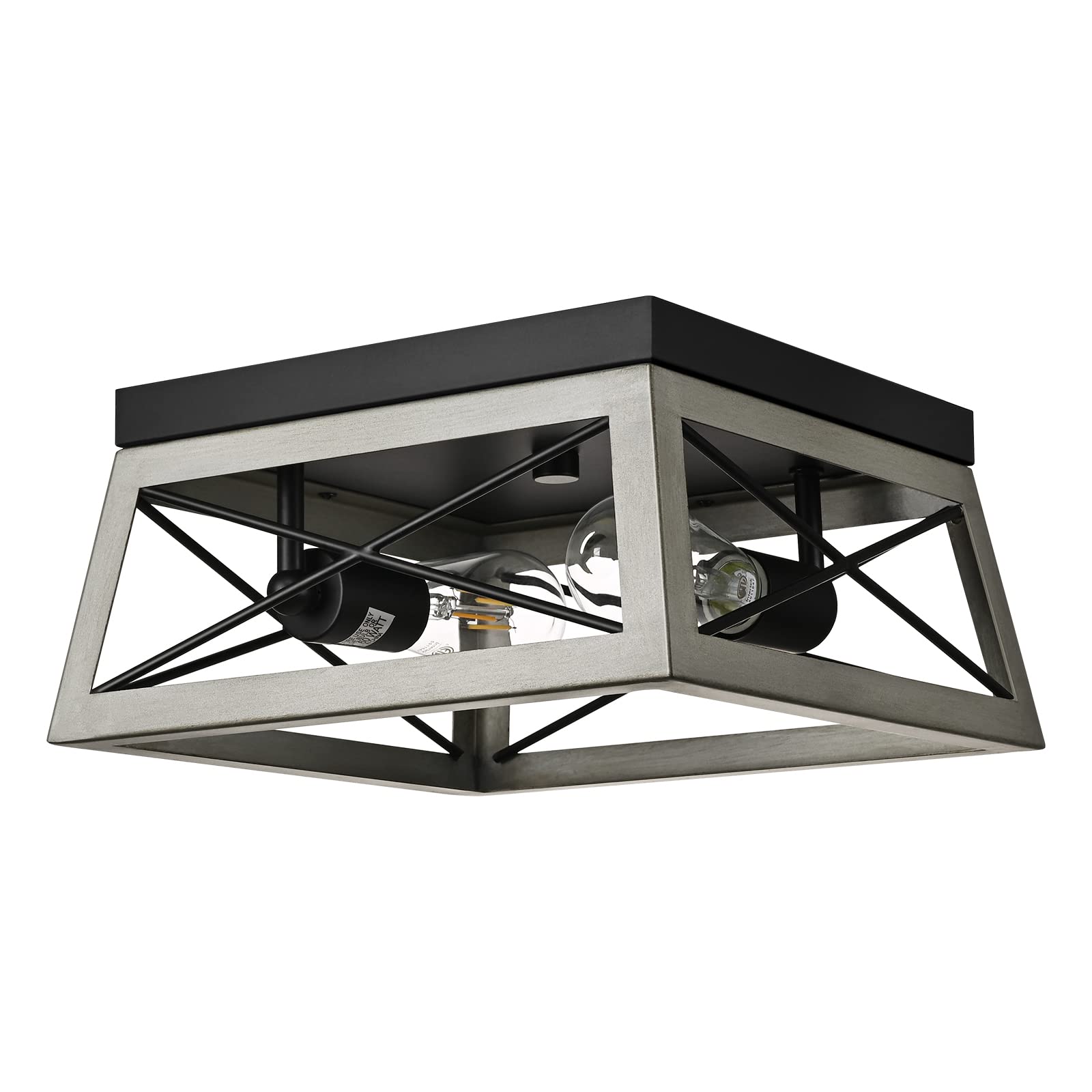 DEWENWILS complete flush mount light installation demonstrated