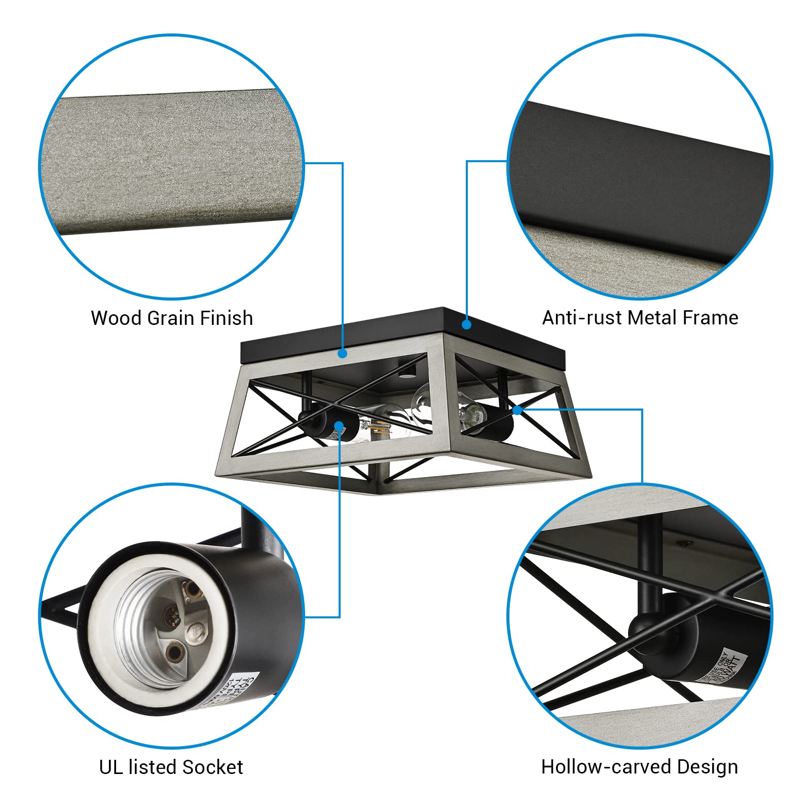 DEWENWILS flush mount installation in hallway or dining area