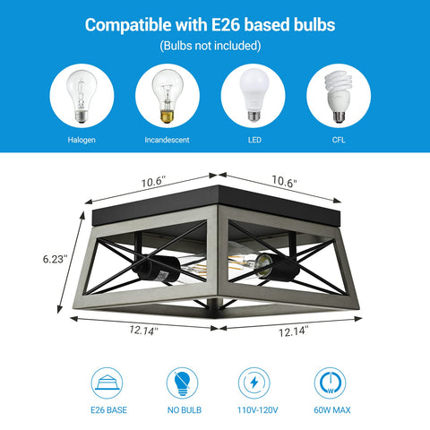 DEWENWILS anti-rusted metal frame with wood grain finish shown on fixture