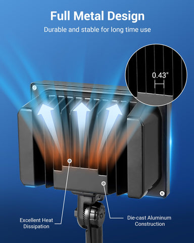 DEWENWILS IP65 waterproof rating protects against rain and dust.