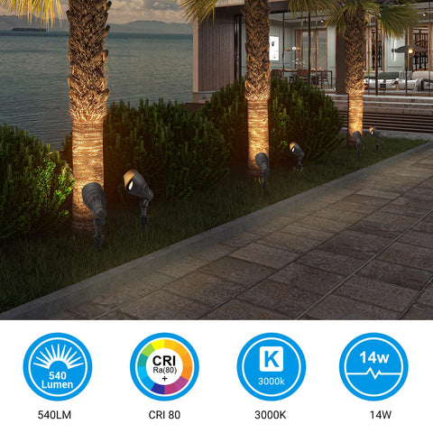 DEWENWILS wall-up light highlights house features with warm 3000K glow.