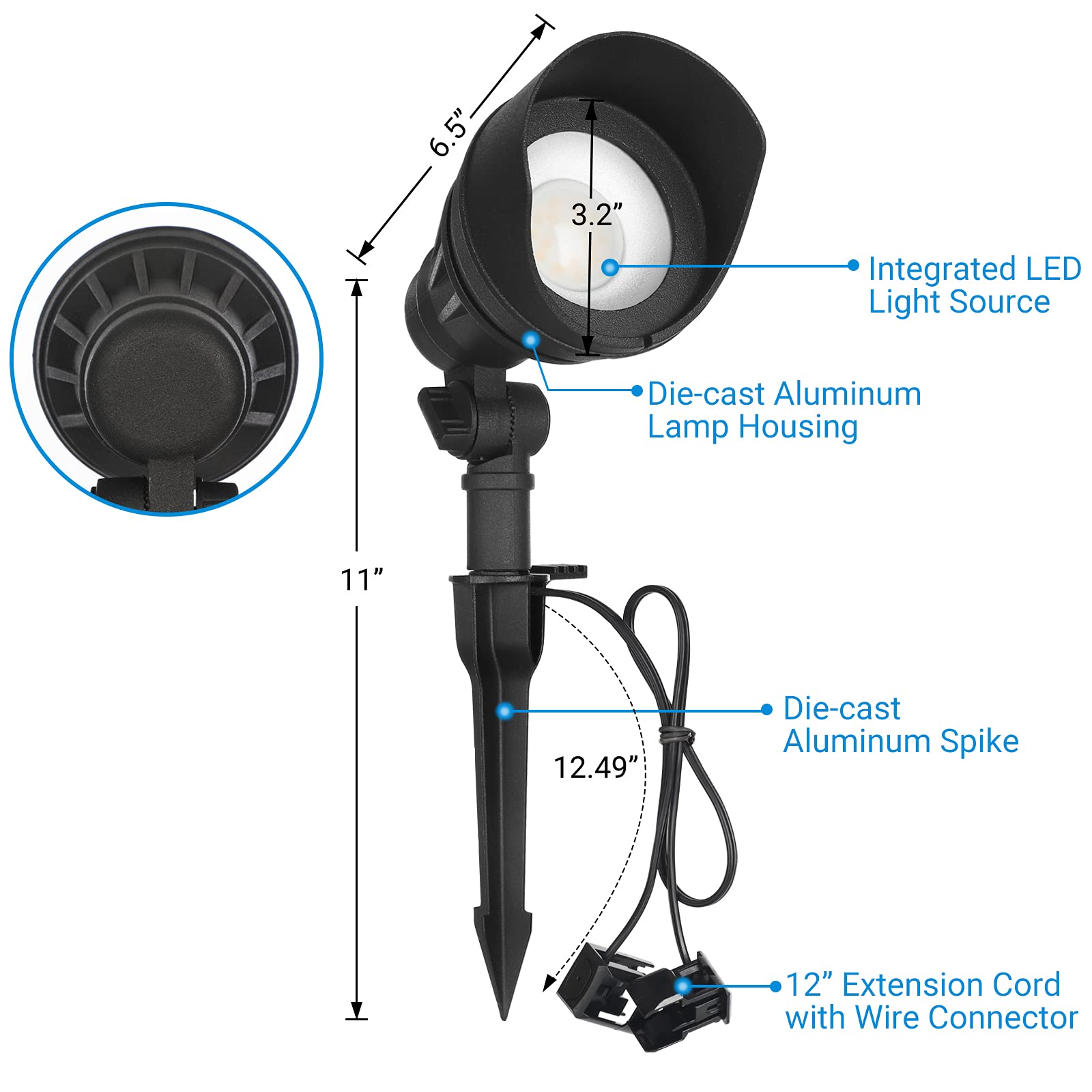 DEWENWILS IP65 outdoor light withstands rain and snow for reliable use.