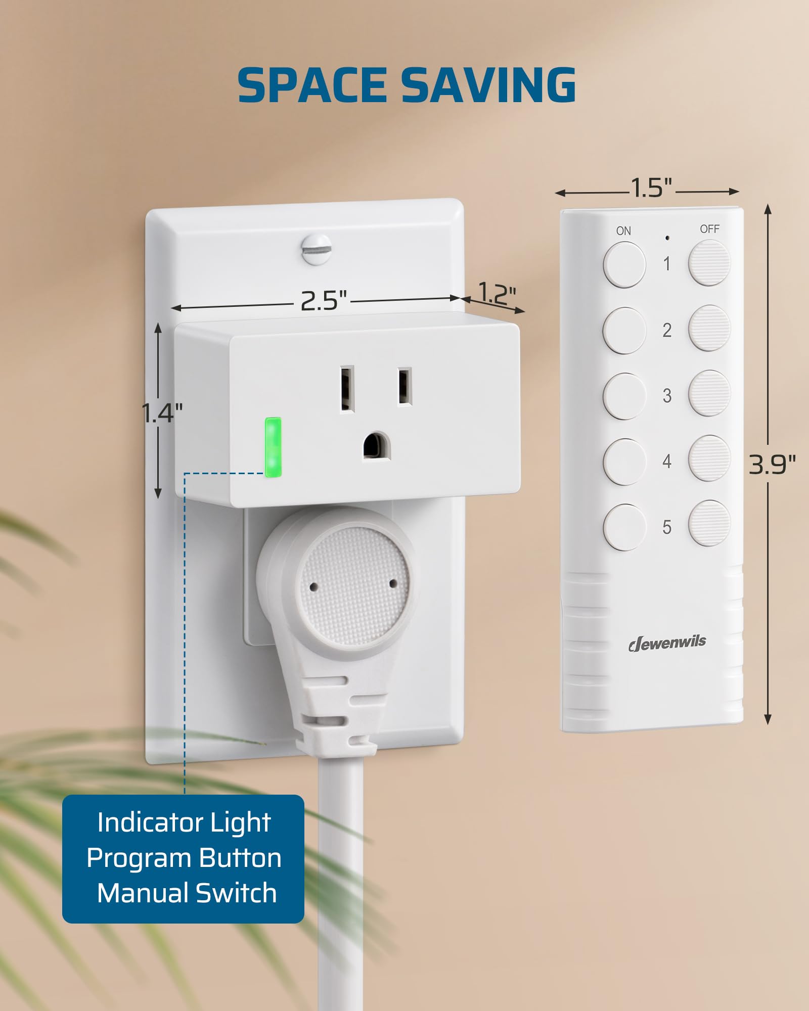 DEWENWILS living-room setup enables effortless lamp and fan control