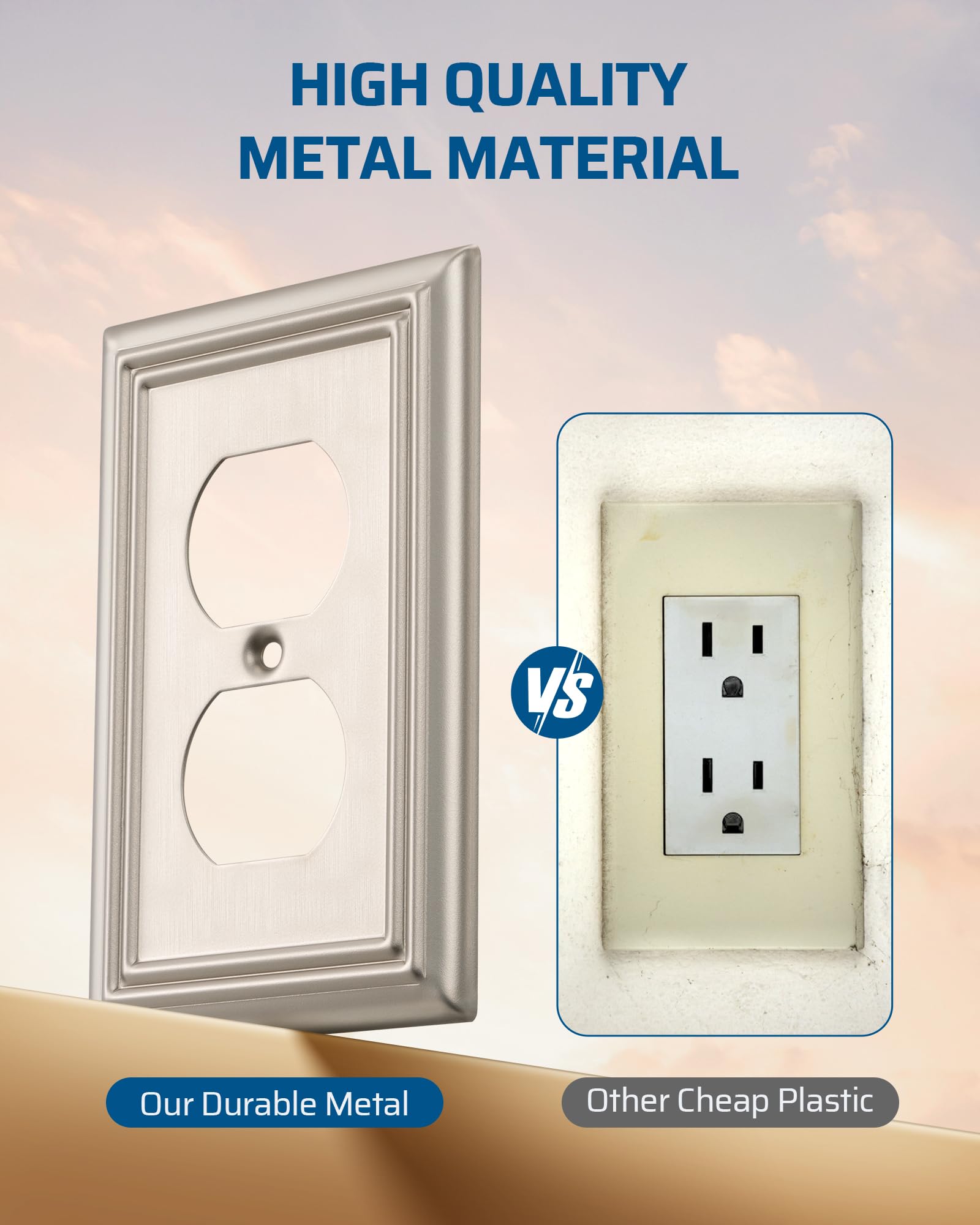 DEWENWILS wall plate close-up shows durable corrosion resistant finish