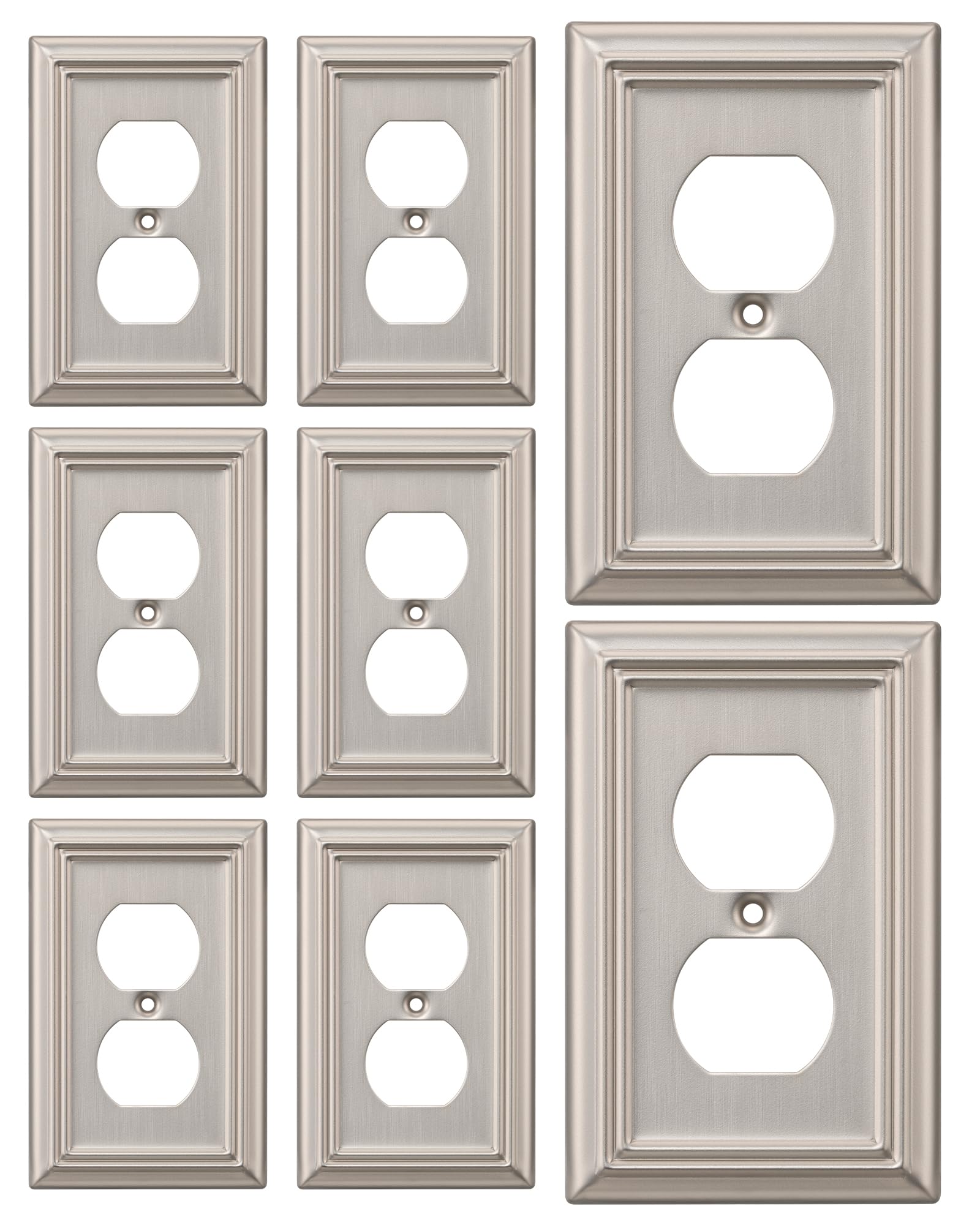 DEWENWILS metal wall plate brushed nickel front view boosts outlet modern look