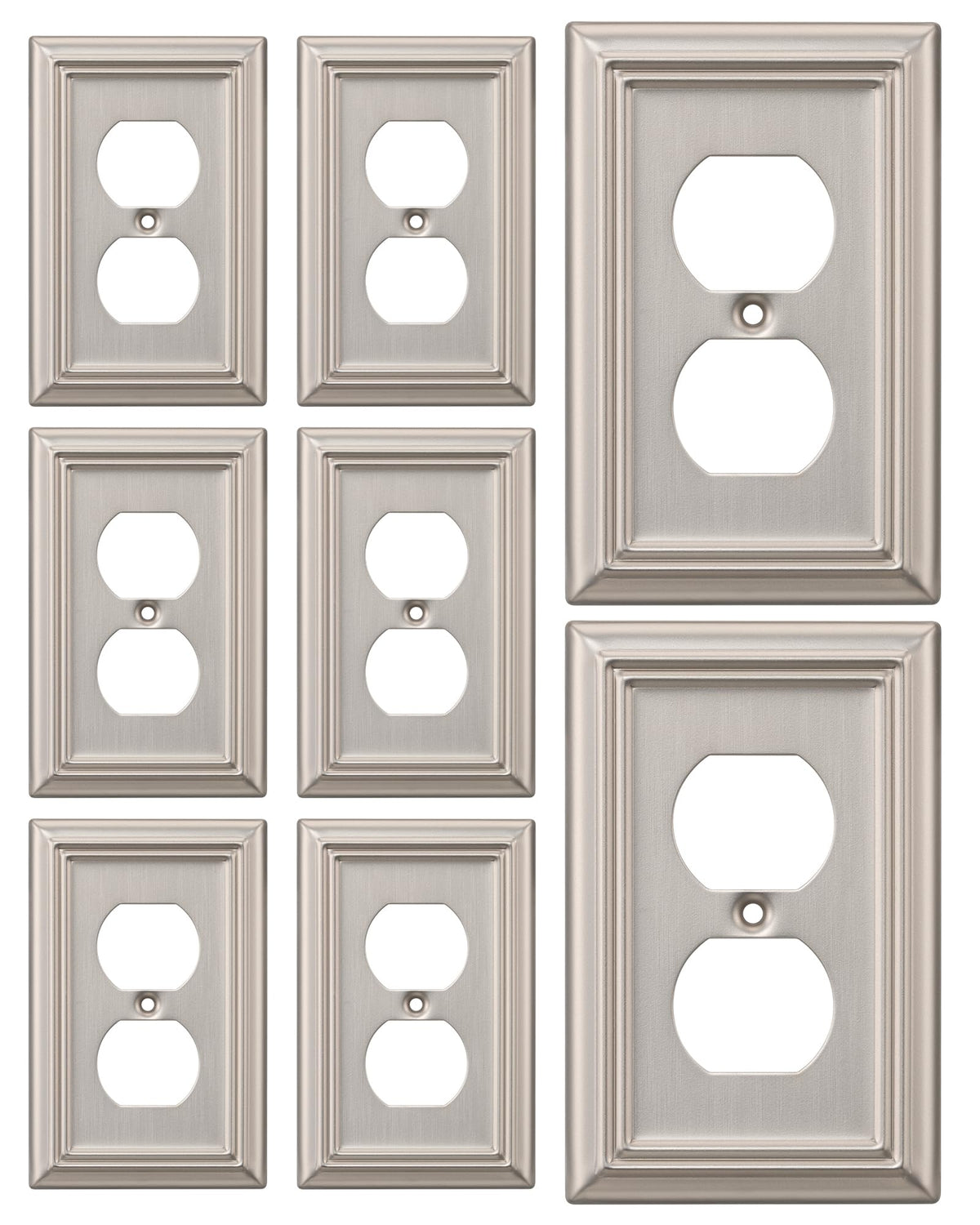DEWENWILS metal wall plate brushed nickel front view boosts outlet modern look