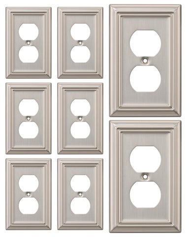 DEWENWILS metal wall plate brushed nickel front view boosts outlet modern look