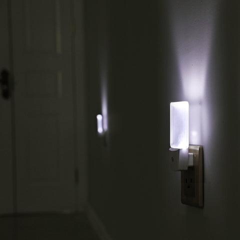 DEWENWILS night light with non-polarity plug shares space for a second outlet.