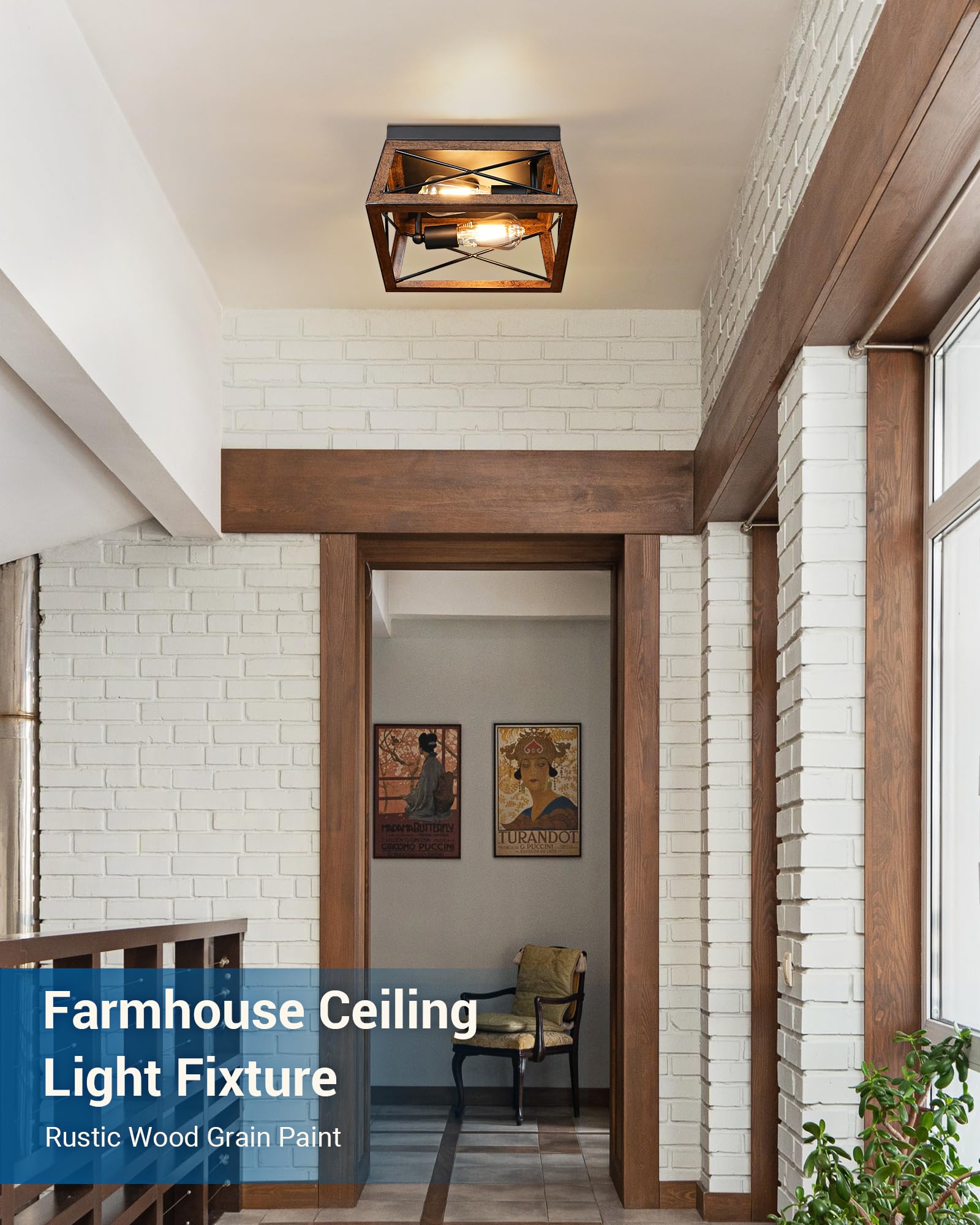 DEWENWILS open-caged ceiling lamp design for easy cleaning
