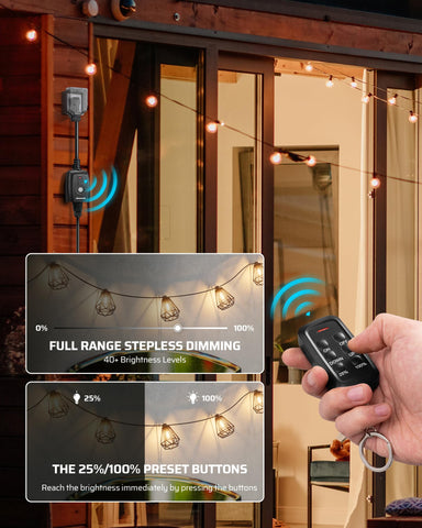 DEWENWILS dimmer remote range reaches up to 100 feet for flexible control