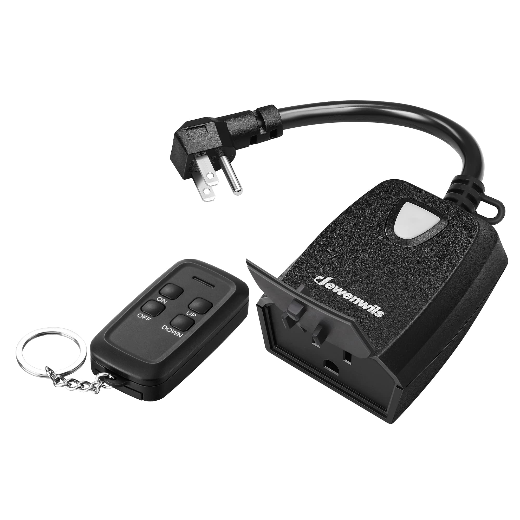 DEWENWILS outdoor dimmer with remote control for easy lighting adjustments.