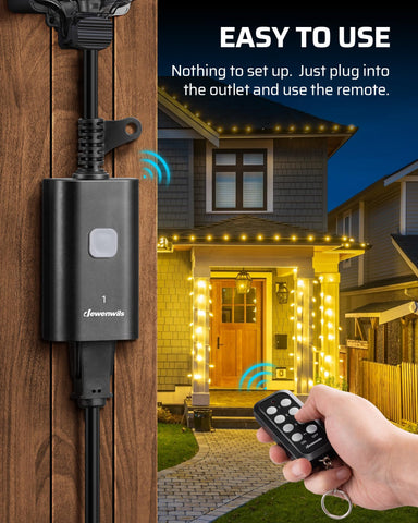 DEWENWILS outdoor remote control outlet delivers reliable control up to 100 feet