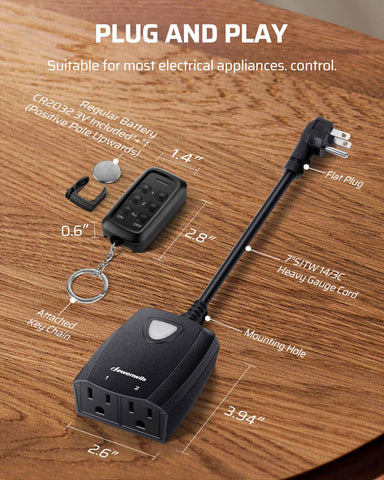 DEWENWILS RF signal visual communicates long-range wireless control through walls.