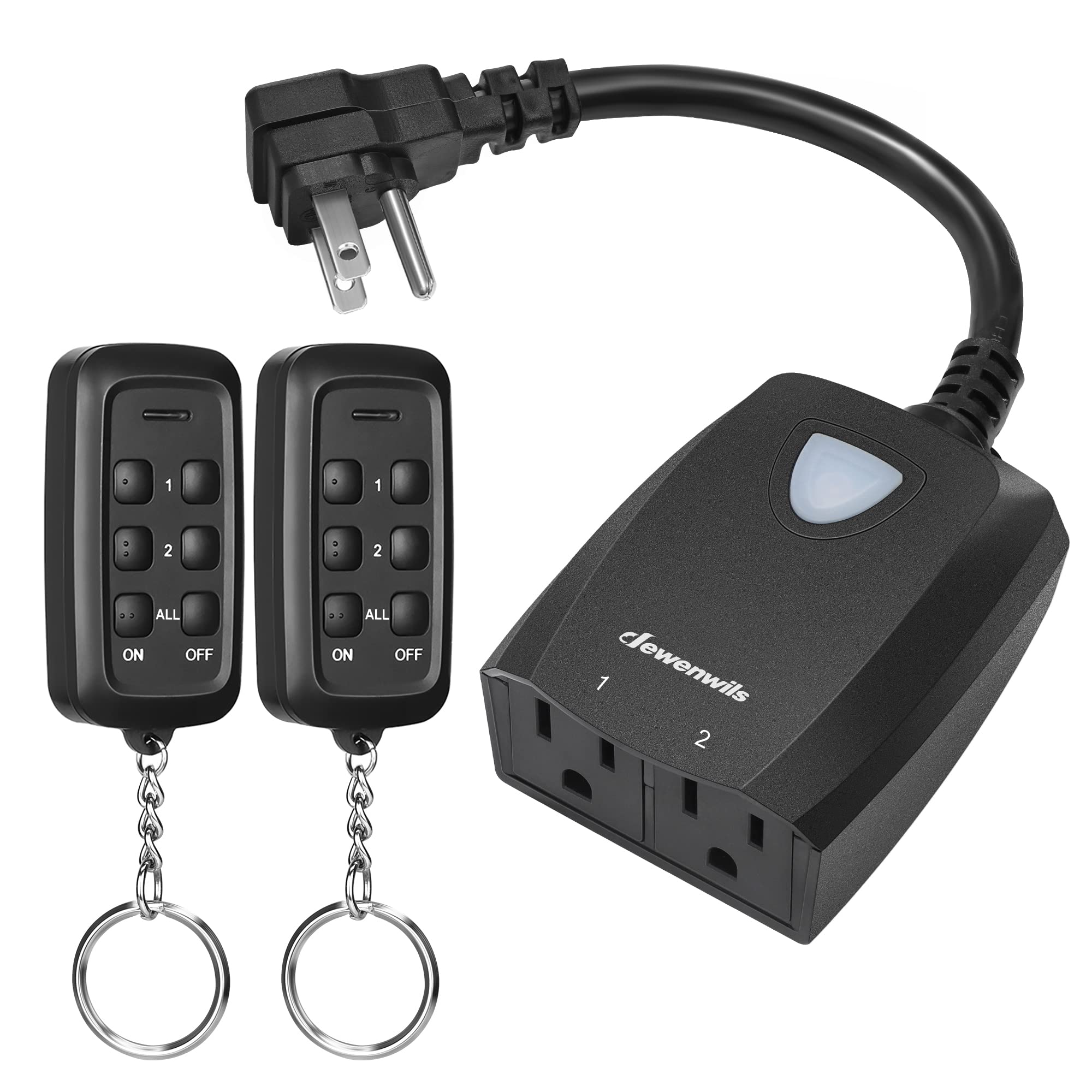 DEWENWILS outdoor remote outlet setup for quick plug-in control from inside the home.