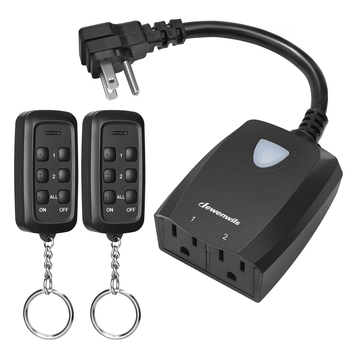 DEWENWILS outdoor remote outlet setup for quick plug-in control from inside the home.