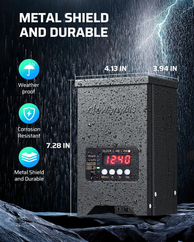 DEWENWILS weatherproof metal body withstands sun and rain
