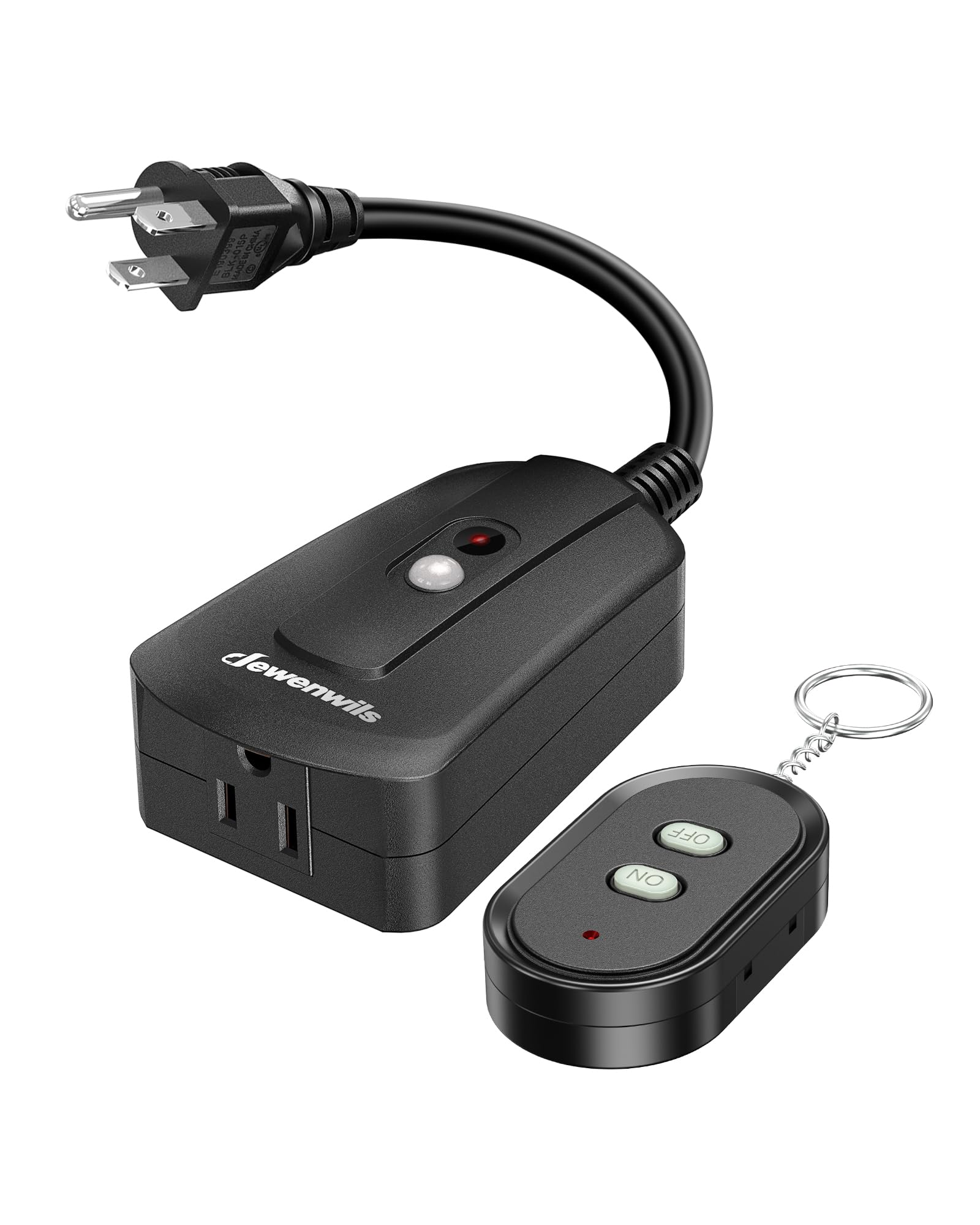 DEWENWILS outdoor wireless remote outlet front view for easy indoor control.