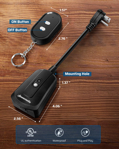 DEWENWILS remote control emphasizes simple operation from indoors.